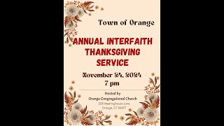 Town of Orange Interfaith Thanksgiving Service [upl. by Allveta]