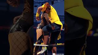 Becky Lynch Exploder Suplex to John Cena on Fire Table wwe 2k23 wwe beckylynch johncena wwe2k23 [upl. by Nyletac]