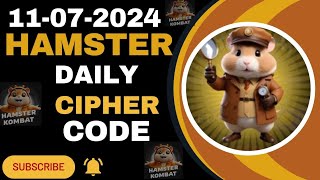 11 July Hamster Kombat Daily Cipher Codes  Daily Cipher Hamster Kombat Today [upl. by Nurat]