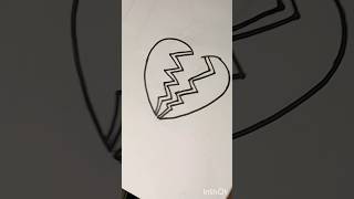 How To Draw A Broken Heart Step By Step 💔 Broken Heart Drawing Easyshorts [upl. by Adnolohs]