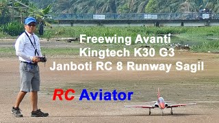 Freewing Avanti Kingtech K30 G3  Janboti RC 8 Runway Sagil [upl. by Mayce]