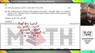 Trigonometry Marathon  AS Level Mathematics 9709  P1 [upl. by Dilan]