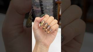 Viral Cat Eye JackoLantern Nail Tutorial cateyenails nails halloweennails nailtutorial [upl. by Rica]