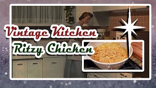 Vintage Kitchen  Ritzy Chicken Recipe using CorningWare RangeTopper [upl. by Ranite]