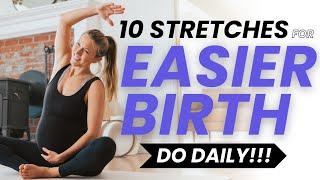 Best Pregnancy Stretches to Prepare For Birth  DO EVERYDAY [upl. by Nare]