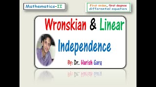 Wronskian amp Linear Independence [upl. by Je]