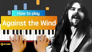 How to Play quotAgainst the Windquot by Bob Seger Easy  JQpiano Part 1 Piano Tutorial [upl. by Ahsai]