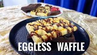 Eggless waffle without waffle maker chocolate waffle  vanilla waffle easy waffle recipe tutorial [upl. by Beutler862]