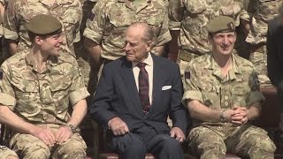 Prince Philip pays visit to 1st Battalion Grenadier Guards [upl. by Ahsim379]