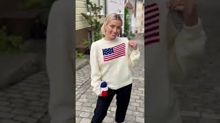 Flagggenseren med amerikansk flagg 🇺🇸 Strikkiano [upl. by Paderna]