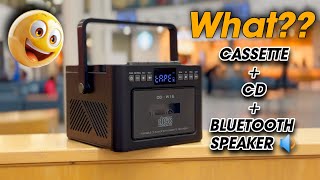 The best Bluetooth Player with Cassette Player amp CD Player  Greadio CDW16 Portable Cassette Record [upl. by Bamby]