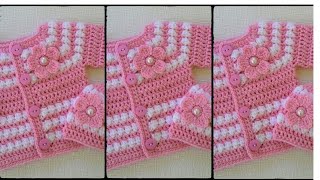 Baby Boy Set How to crochet newborn star stitch sweater jacket and cap for Baby dress [upl. by Jamie]