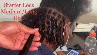 Starter Locs on MediumLong Hair [upl. by Dacia]