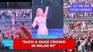 Taylor Swift In New Fearless Outfit Speaks Italian in Milan N1 [upl. by Ellerahc]