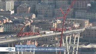 À Gênes le démantèlement du pont a début [upl. by Tye]