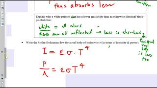 Emissivity Notes IB Physics [upl. by Angelika]