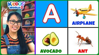 Learn the Alphabet ABC Letters and English Vocabulary with Miss V of Kiddos World TV [upl. by Kisung567]