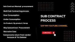 Subcontracting Process In SAP MM [upl. by Nitsew]