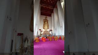 Thai monks chanting mantras  Wat Saket  The Golden Mount  Bangkok 🇹🇭 [upl. by Atiuqehc]