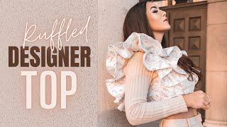 MAKING THIS CUTE RUFFLED TOP pattern making  THISISKACHI DIY [upl. by Inafit391]