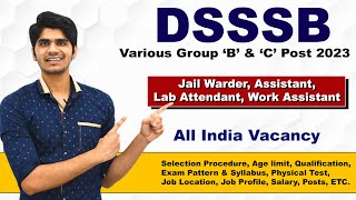 DSSSB Various Group C Post Recruitment 2023  Jail Warder Assistant Lab Attendant  Full Details [upl. by Eyr181]