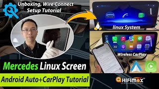 123 MercedesBenz Linux Screen CarPlay  Android Auto unboxing Wire Connect Setup Tutorial [upl. by Llejk]