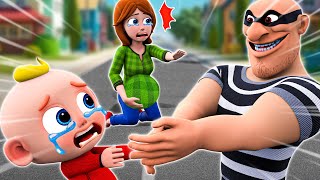 Dont Cry Mommy Im Here 👶🏻👮  Smart Kid vs Stranger Danger 🚨  NEW ✨ Nursery Rhymes [upl. by Horsey]