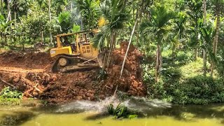 The Amazing Work of a CAT D6R XL Dozer Operator Making a Road on the River Bank [upl. by Niledam]