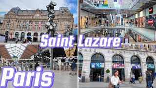 4K UHD Moments Gare Saint Lazare amp Centre Commercial Central Paris France [upl. by Nate]