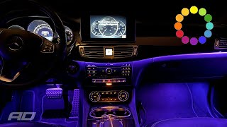 How to Install 12 Color RGB Ambient Lighting Kit on W218 Mercedes CLS [upl. by Missi21]