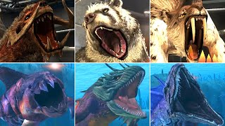 ALL CENOZOIC amp ALL AQUATIC ATTACK ANIMATION  Jurassic World The Game [upl. by Rebmaed]