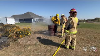 Grass fire risk high in Loess Hills volunteer fire department on alert [upl. by Pilif]