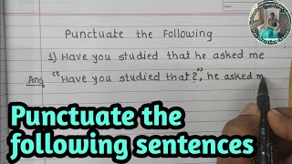 English grammar Punctuate the following sentences [upl. by Samalla]