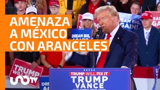 Trump amenaza con aranceles del 25 a México si no para “embestida” de “criminales” y “drogas” [upl. by Nnyllatsyrc8]