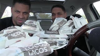 Taco Bell Fiery Doritos Tacos Eating Challenge Hodgetwins [upl. by Airehtfele]