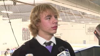 Colten Calhoun of Leo full interview at FWAHA 2024 high school hockey media day on 10924 [upl. by Neeron]