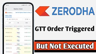 Zerodha Kite GTT Order Triggered But Not Executed FIXED [upl. by Acnoib]