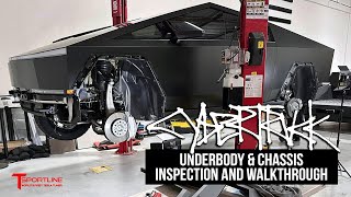 Dissecting a Tesla Cybertruck Underbody amp Wheels off Chassis Inspection and Walkthrough first look [upl. by Atsylak]