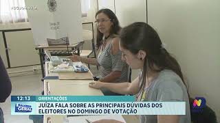 Orientação aos eleitores Juíza fala ao vivo o que pode ou não pode no domingo de eleição [upl. by Amaleta]