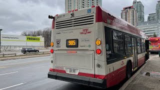 TTC 985A Sheppard East Express Nova Hybrid Bus Ride 3431 from Don Mills Stn to McCowan Stn 412023 [upl. by Ahsiekim181]