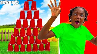 Siah Builds a MASSIVE Cup Tower It Did Not End As Expected 😱 [upl. by Aierdna]