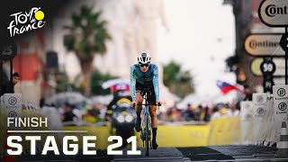 Highlights 2024 Tour de France Stage 21 time trial finish  Cycling on NBC Sports [upl. by Yelda]