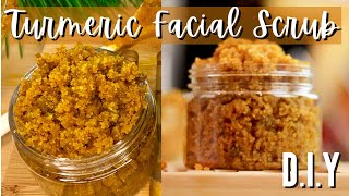 Homemade TURMERIC Face Scrub  Lighten Dark Spots amp Get Glowing Skin [upl. by Ahsot]