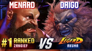 SF6 ▰ MENARD 1 Ranked Zangief vs DAIGO Akuma ▰ High Level Gameplay [upl. by Eelloh]