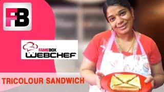 fame food  Tricolour Sandwich  Easy recipe by Aarthi [upl. by Accire950]