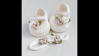 crochet baby shoes l crochet baby caps n hats lkroshia کروشیہ [upl. by Aryek805]