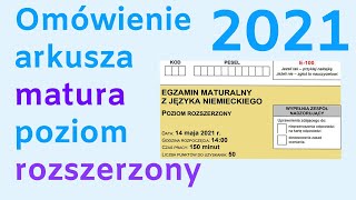 Matura niemiecki 2021 poziom rozszerzony Analiza i omówienie arkusza egzaminacyjnego [upl. by Airdnek]