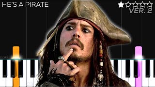 Pirates of the Caribbean  HE’S A PIRATE  EASY Piano Tutorial [upl. by Hodges]