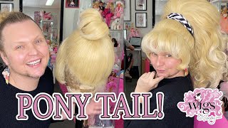 How to put a synthetic wig into a ponytail using a Jeannie and Topper [upl. by Lejeune]