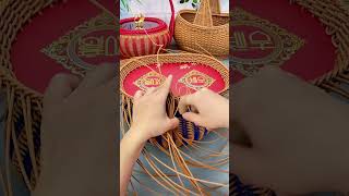 How to Craft Basket with Handle diy rattan handmade [upl. by Behlke]